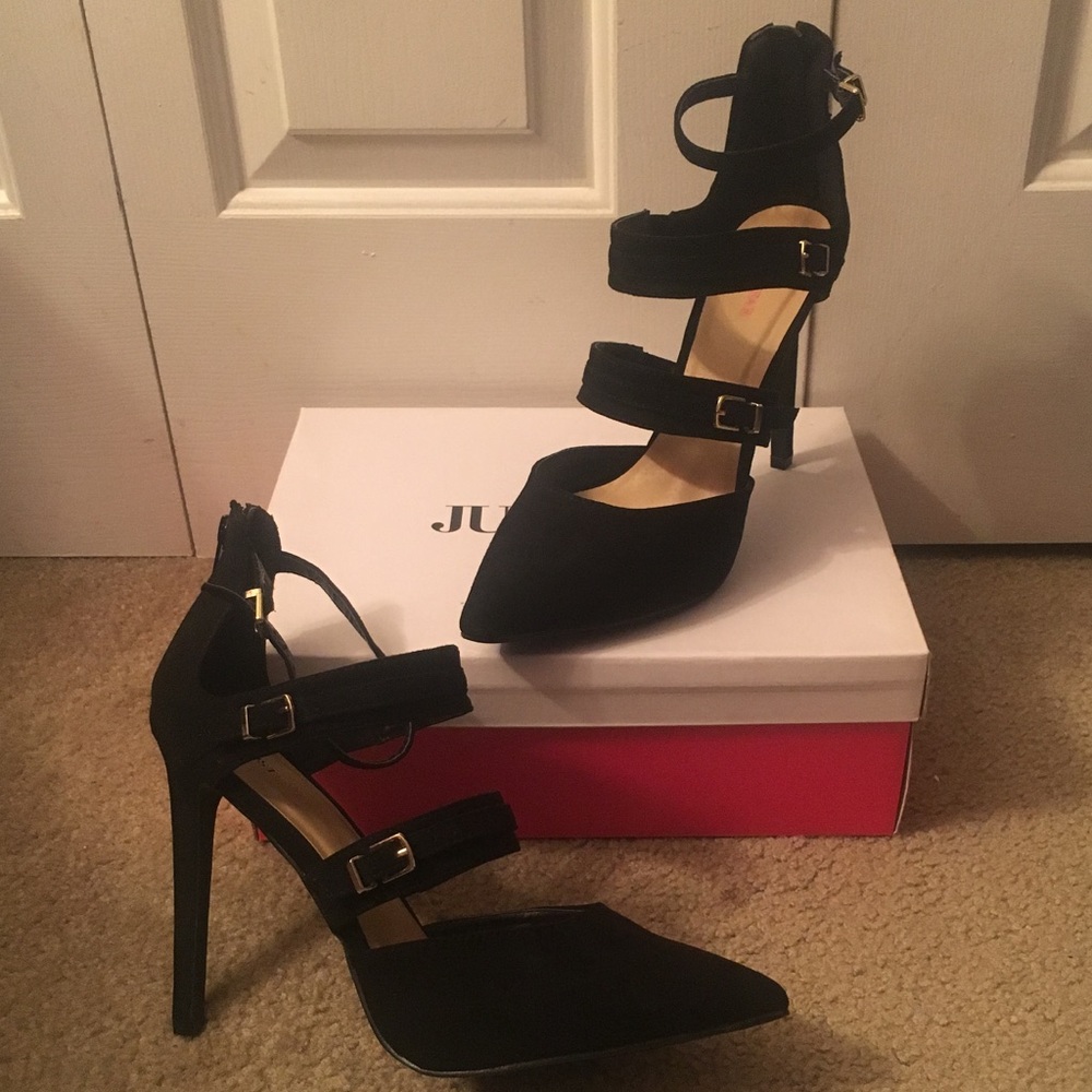 Black strappy stilettos